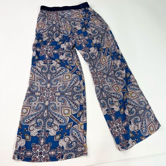 Anthropologie Elevenses Wide Leg Pants Womens Small High Rise Zip Floral Bottoms - Picture 11 of 12
